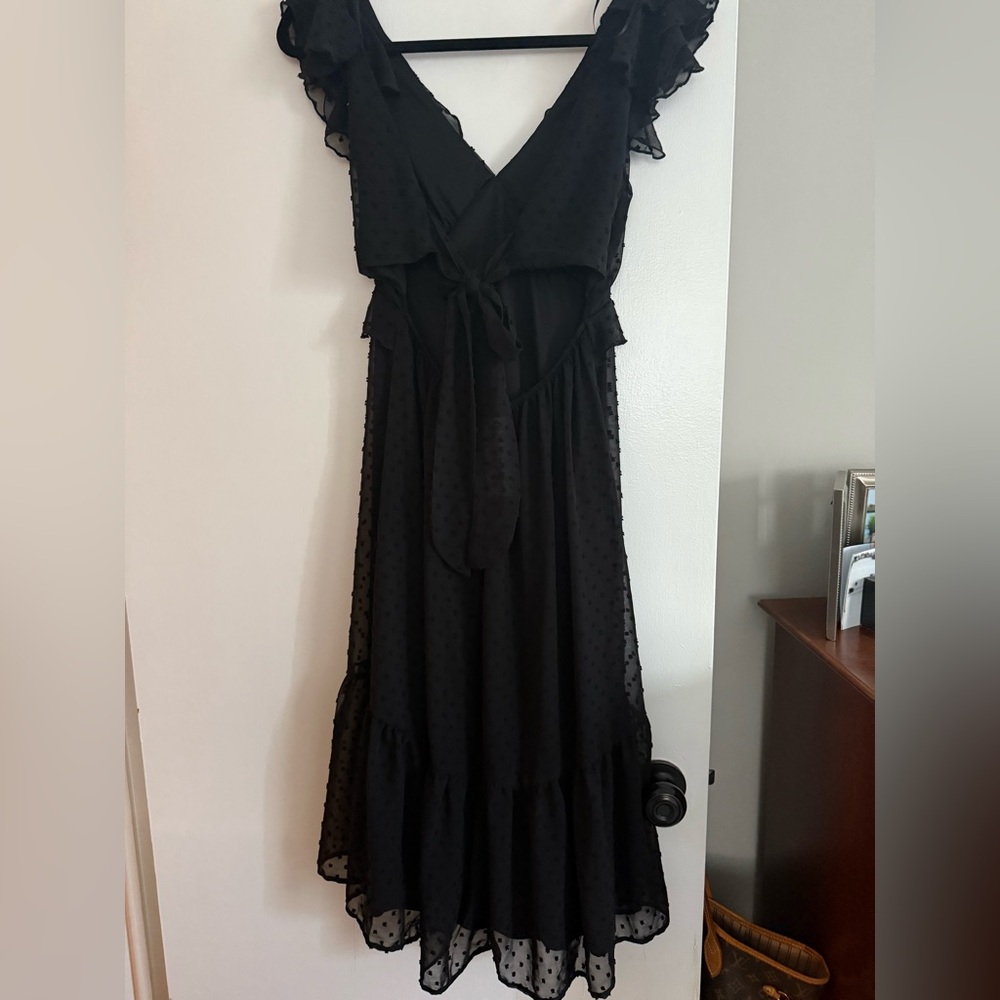 Francesca's Collections Black Backless Dress